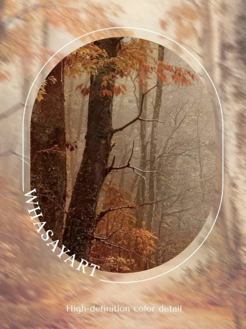 Autumn Forest Canvas Wall Art 16x24 - Rustic Fall Landscape Decor for Home
